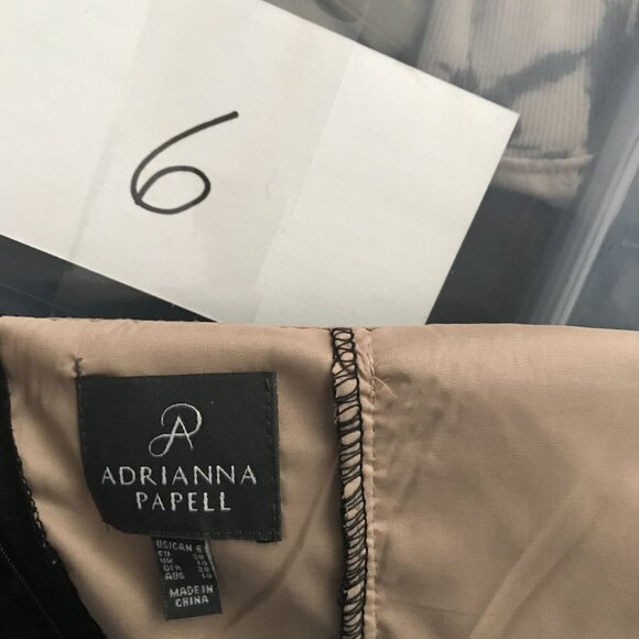 Adrianna Papell Black Lace Off-The-Shoulder Dress Size 6 - Picture 12 of 12